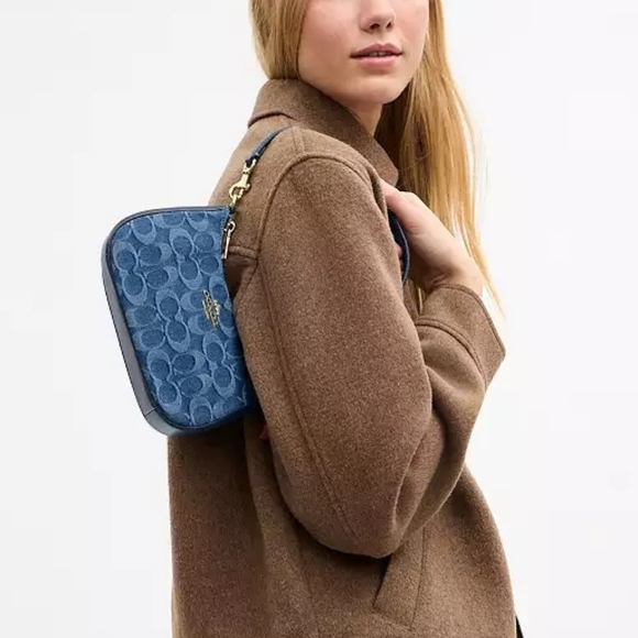 Coach Teri Mini Crossbody Bag In Signature Denim - Picture 7 of 14